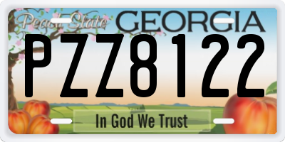GA license plate PZZ8122