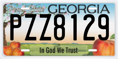 GA license plate PZZ8129