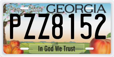 GA license plate PZZ8152