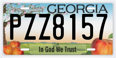 GA license plate PZZ8157