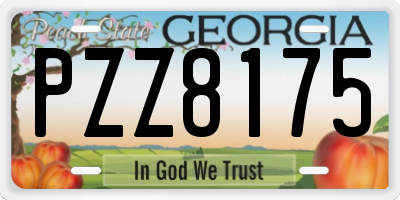 GA license plate PZZ8175