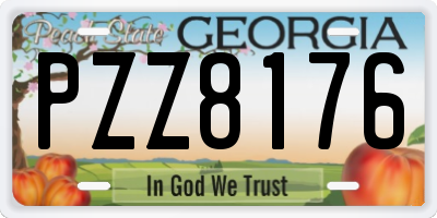 GA license plate PZZ8176