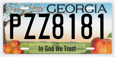 GA license plate PZZ8181