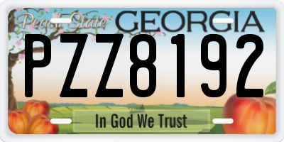 GA license plate PZZ8192
