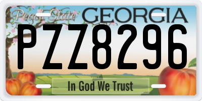 GA license plate PZZ8296