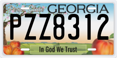 GA license plate PZZ8312