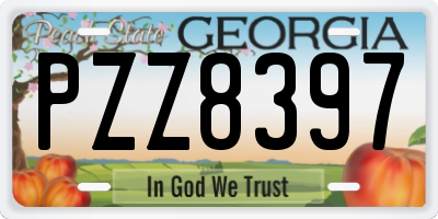 GA license plate PZZ8397
