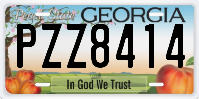 GA license plate PZZ8414