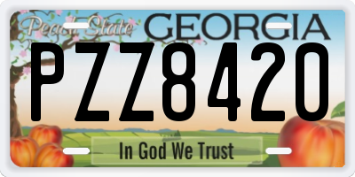 GA license plate PZZ8420