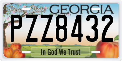 GA license plate PZZ8432