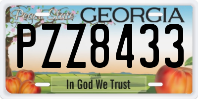 GA license plate PZZ8433