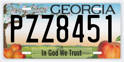 GA license plate PZZ8451