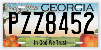 GA license plate PZZ8452