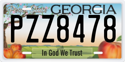 GA license plate PZZ8478