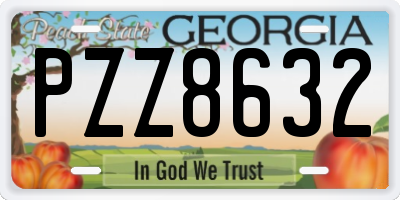 GA license plate PZZ8632