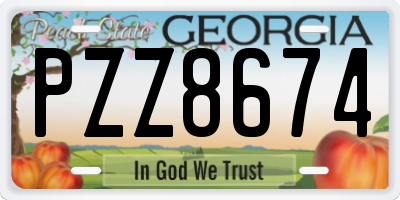 GA license plate PZZ8674