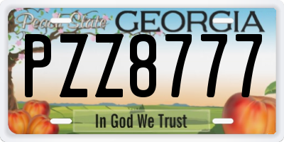 GA license plate PZZ8777