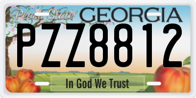 GA license plate PZZ8812