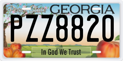 GA license plate PZZ8820