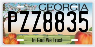 GA license plate PZZ8835