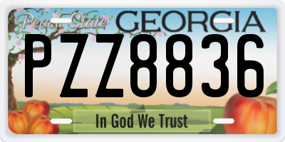 GA license plate PZZ8836
