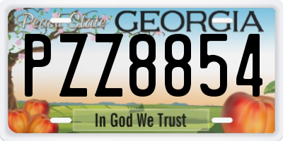 GA license plate PZZ8854