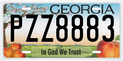 GA license plate PZZ8883