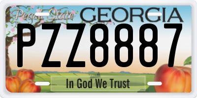 GA license plate PZZ8887