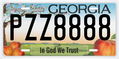 GA license plate PZZ8888