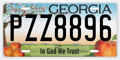 GA license plate PZZ8896