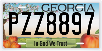 GA license plate PZZ8897