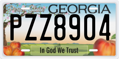GA license plate PZZ8904