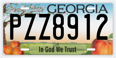 GA license plate PZZ8912