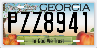 GA license plate PZZ8941