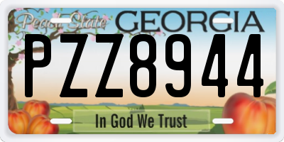 GA license plate PZZ8944