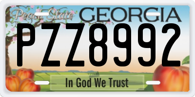 GA license plate PZZ8992