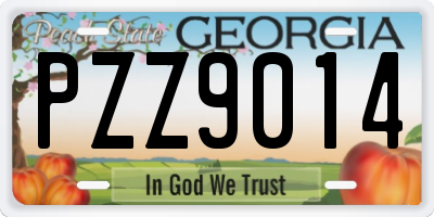 GA license plate PZZ9014