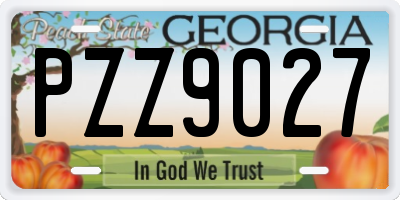 GA license plate PZZ9027