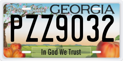 GA license plate PZZ9032