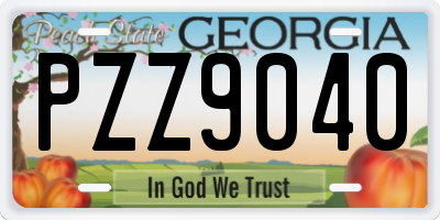 GA license plate PZZ9040