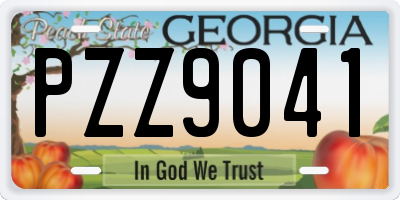 GA license plate PZZ9041