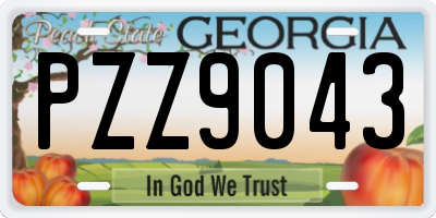 GA license plate PZZ9043