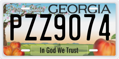 GA license plate PZZ9074