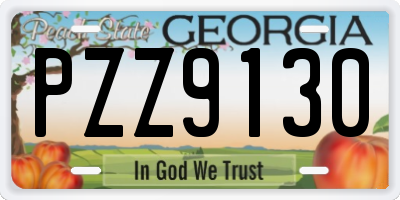 GA license plate PZZ9130