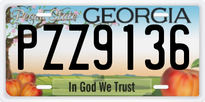 GA license plate PZZ9136