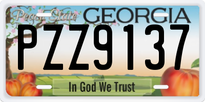 GA license plate PZZ9137