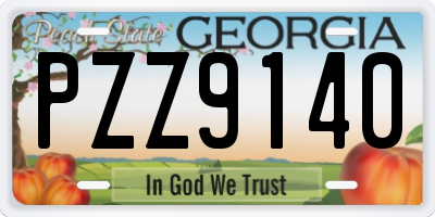 GA license plate PZZ9140