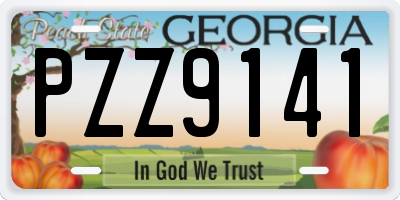 GA license plate PZZ9141