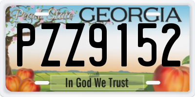GA license plate PZZ9152