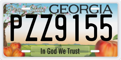 GA license plate PZZ9155